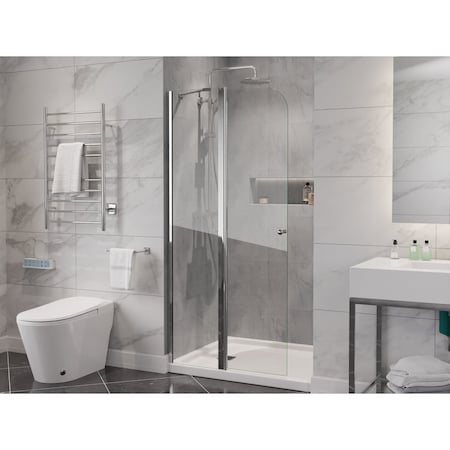 Anzzi Romance 72in x 335in Frameless Swinging Shower Door in Chrome SD-AZ14-01CH